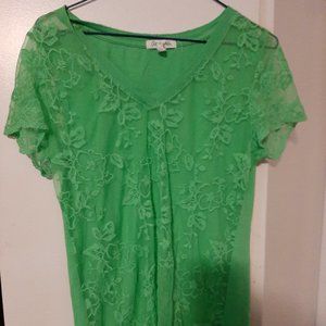 Lime green lace top.